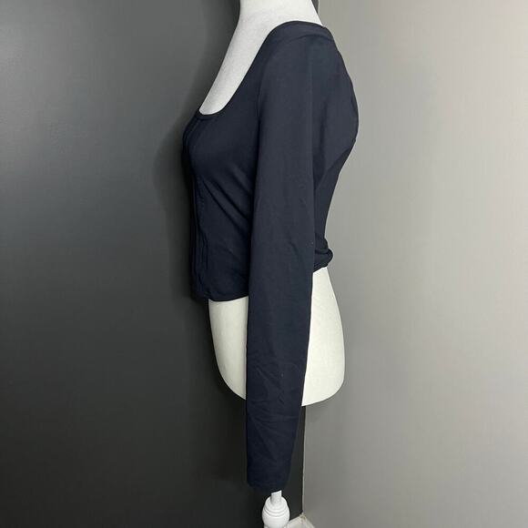 Abercrombie & Fitch Woman’s Square Neckline Black Corset Style Top- Size M - Picture 2 of 7